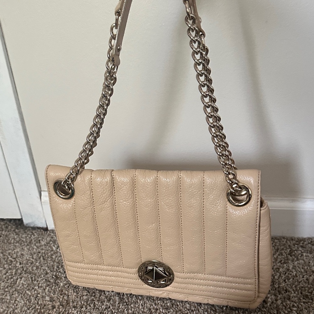 Kate Spade Cream Quilted Shoulder Bag with Chain Strap
